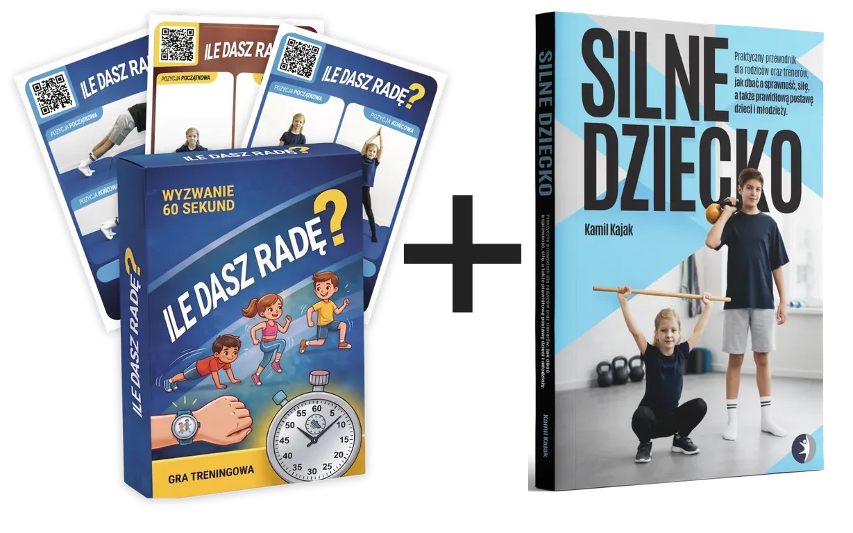 Karty do gry Ile dasz radę? i książka Silne Dziecko