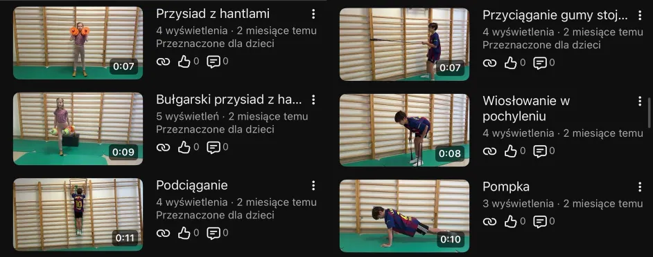 Podgląd filmów instruktażowych do ćwiczeń